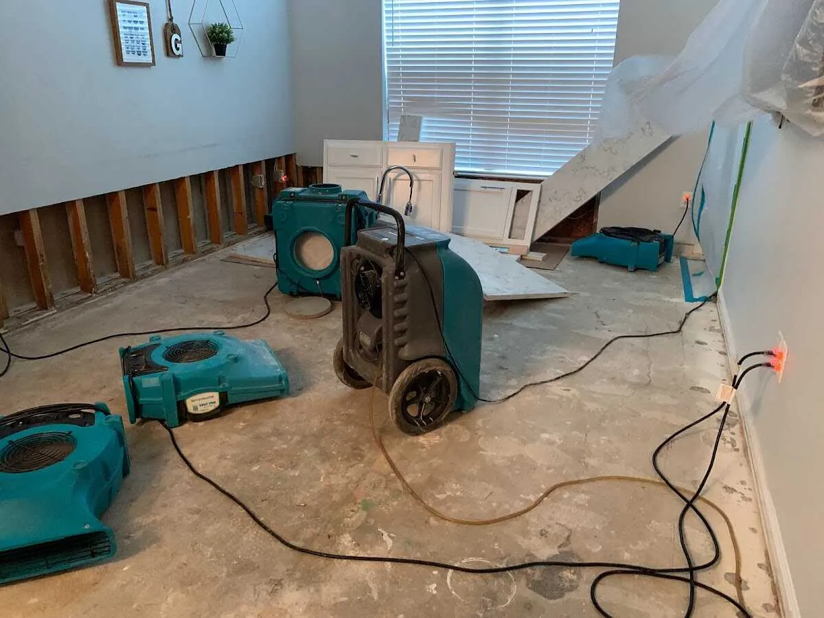 Dehumidifier in flood-cut room for Water Extraction & Removal in Groveton